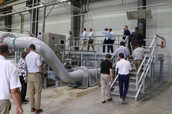 A group of people in a factory